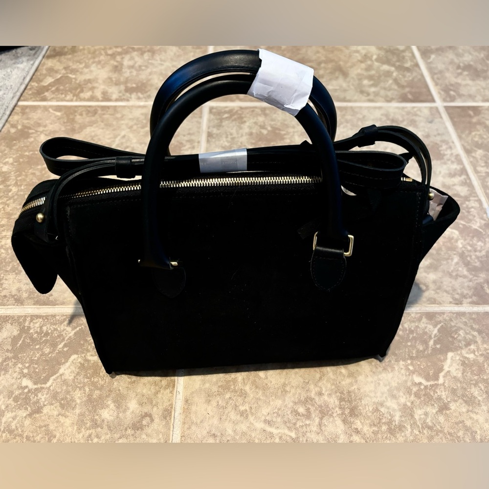 Clare V black suede tote